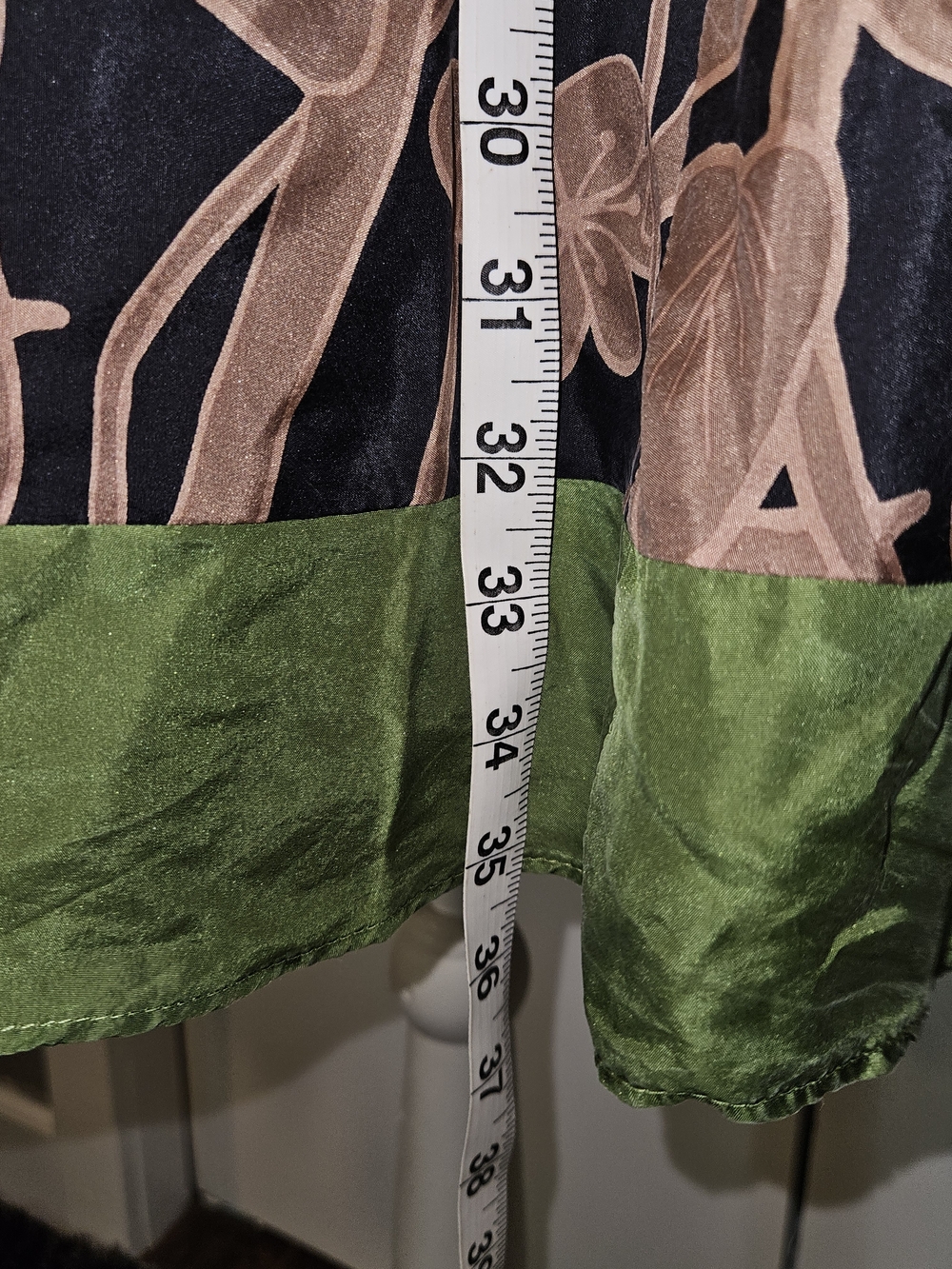 Silk 100% Silk Green and Black Floral Fit-and-Flare Sundress - Picture 11 of 15